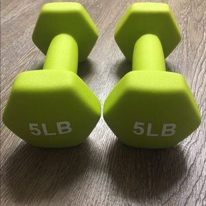 Green dumbbells